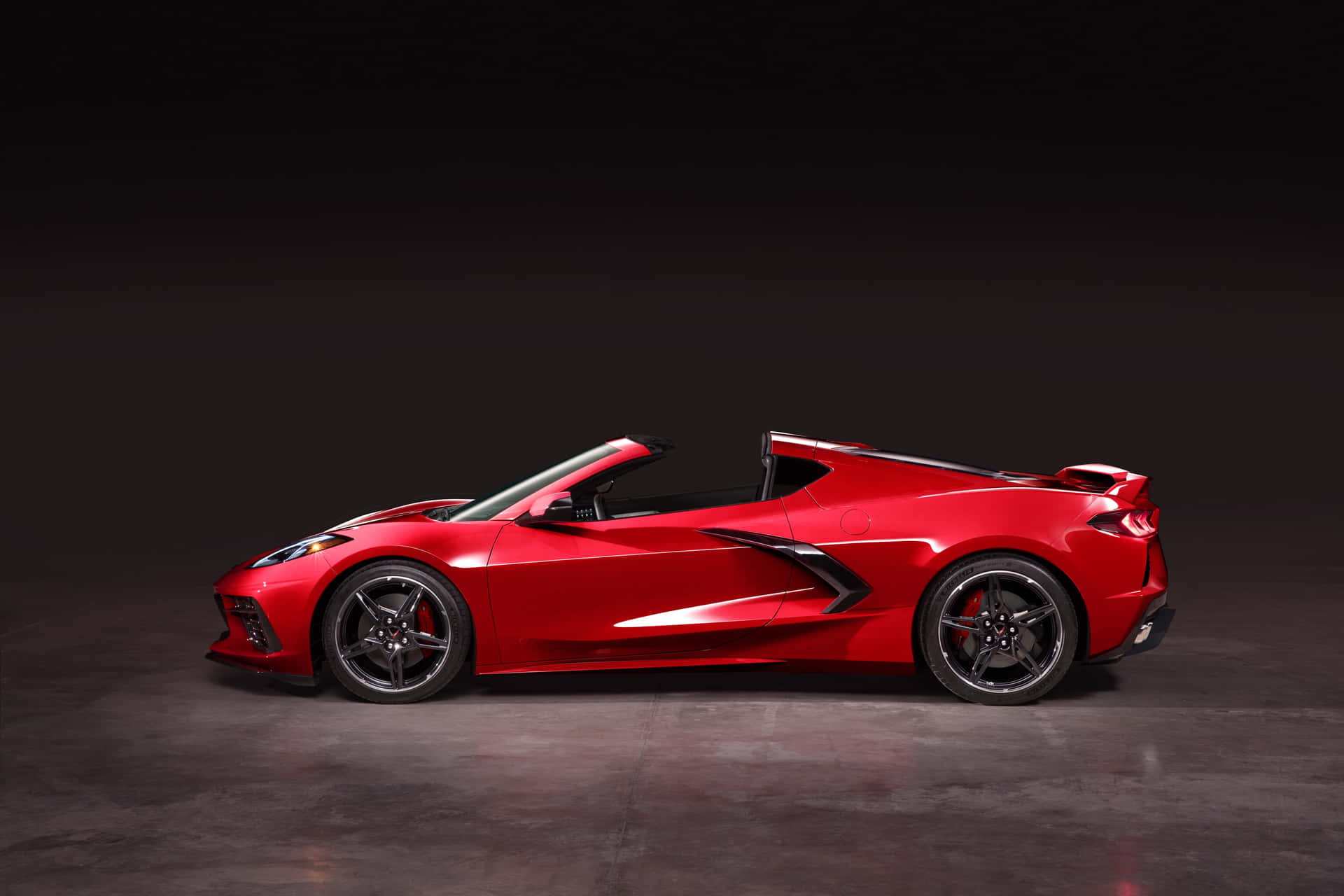 Red Corvette C8 Side Profile Background