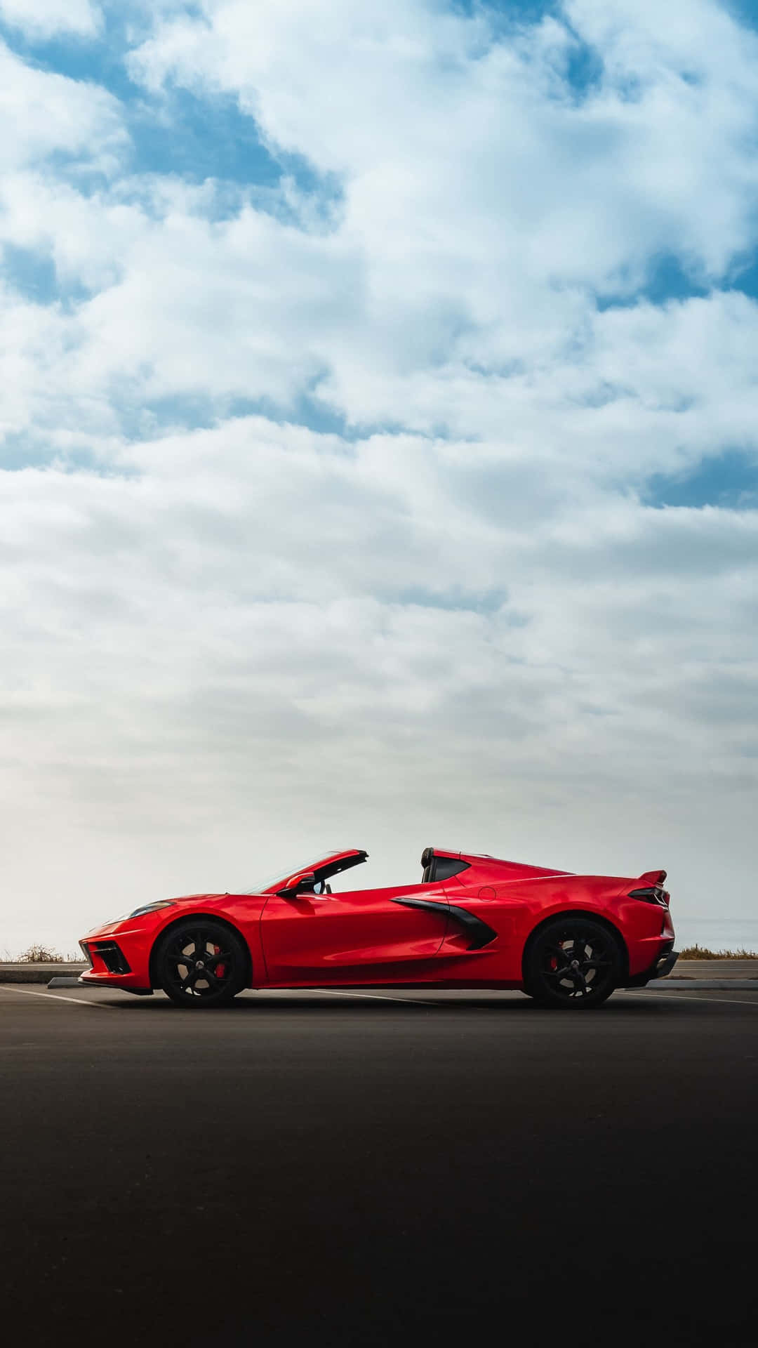 Red Corvette C8 Side Profile
