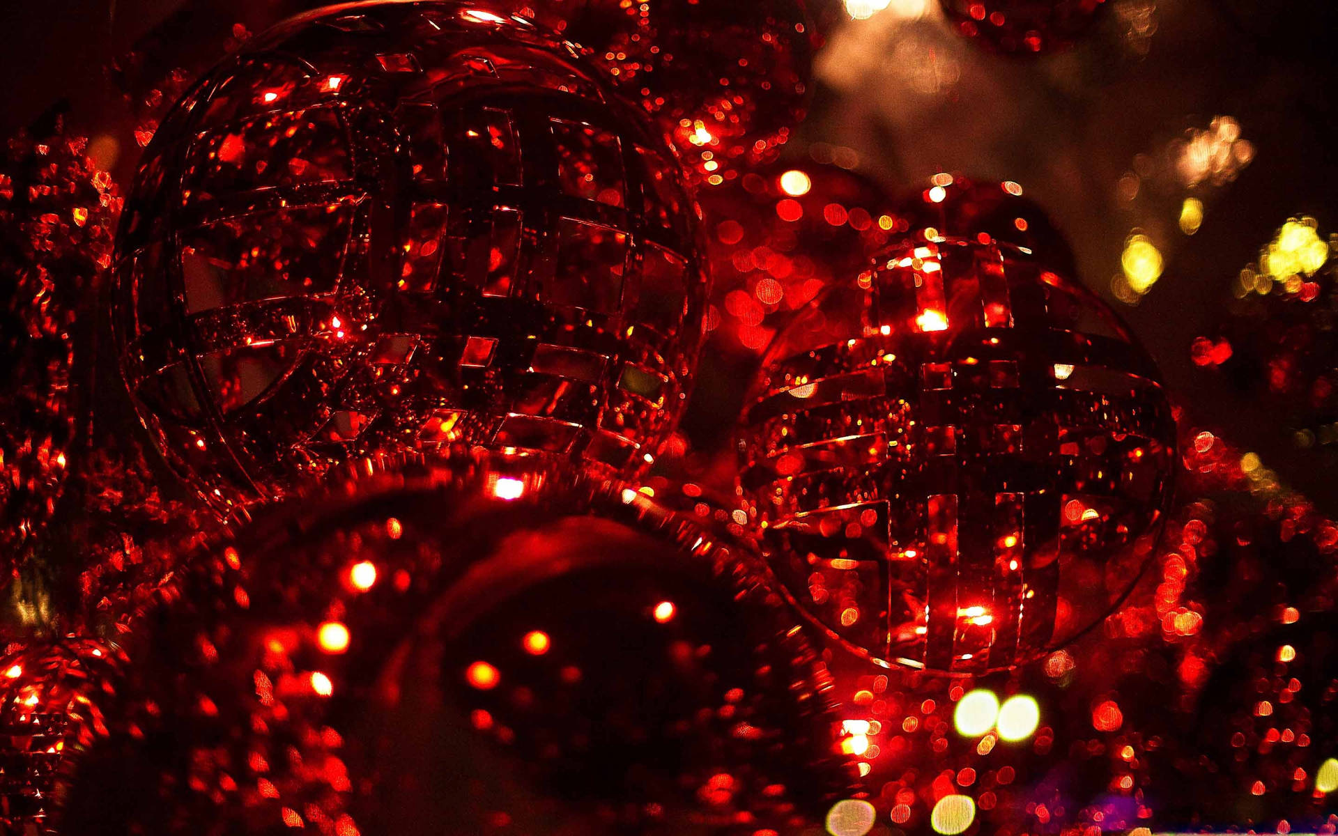 Red Crystal Christmas Lights Background