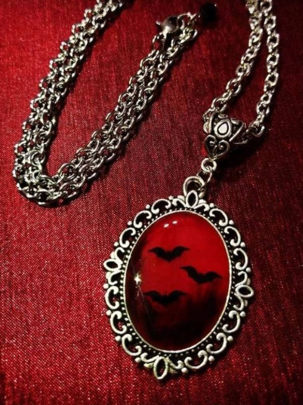 Red Crystal Dracula Necklace Background