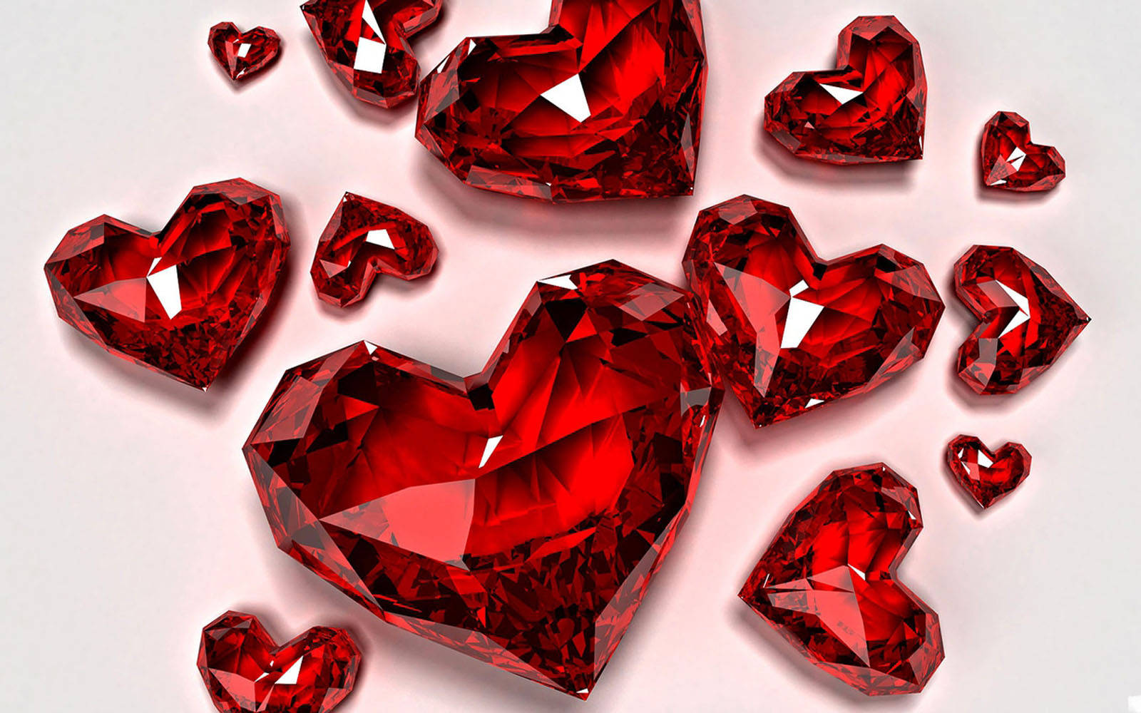 Red Crystal Glam Hearts Background