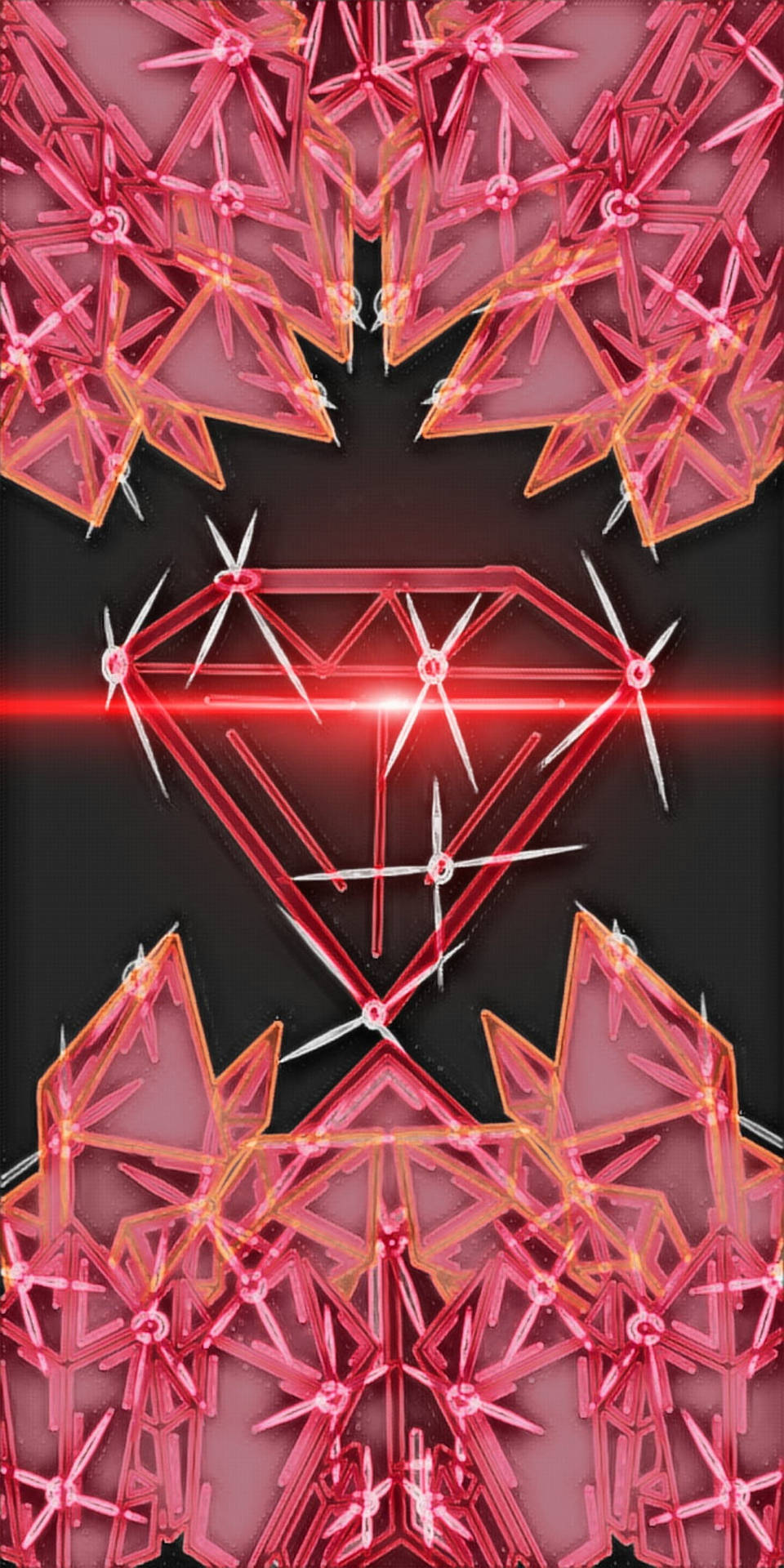 Red Crystal Spikes Background