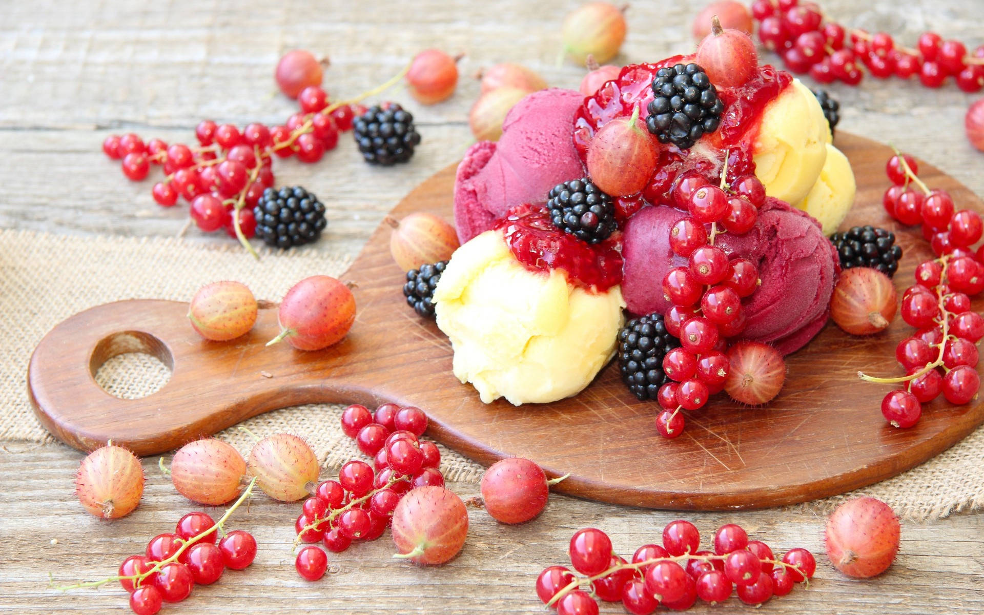 Red Currant Blackberries Fruit Ice Cream