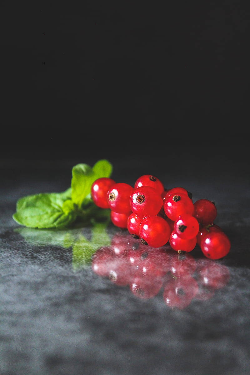 Red Currant Fruit Leaves Display