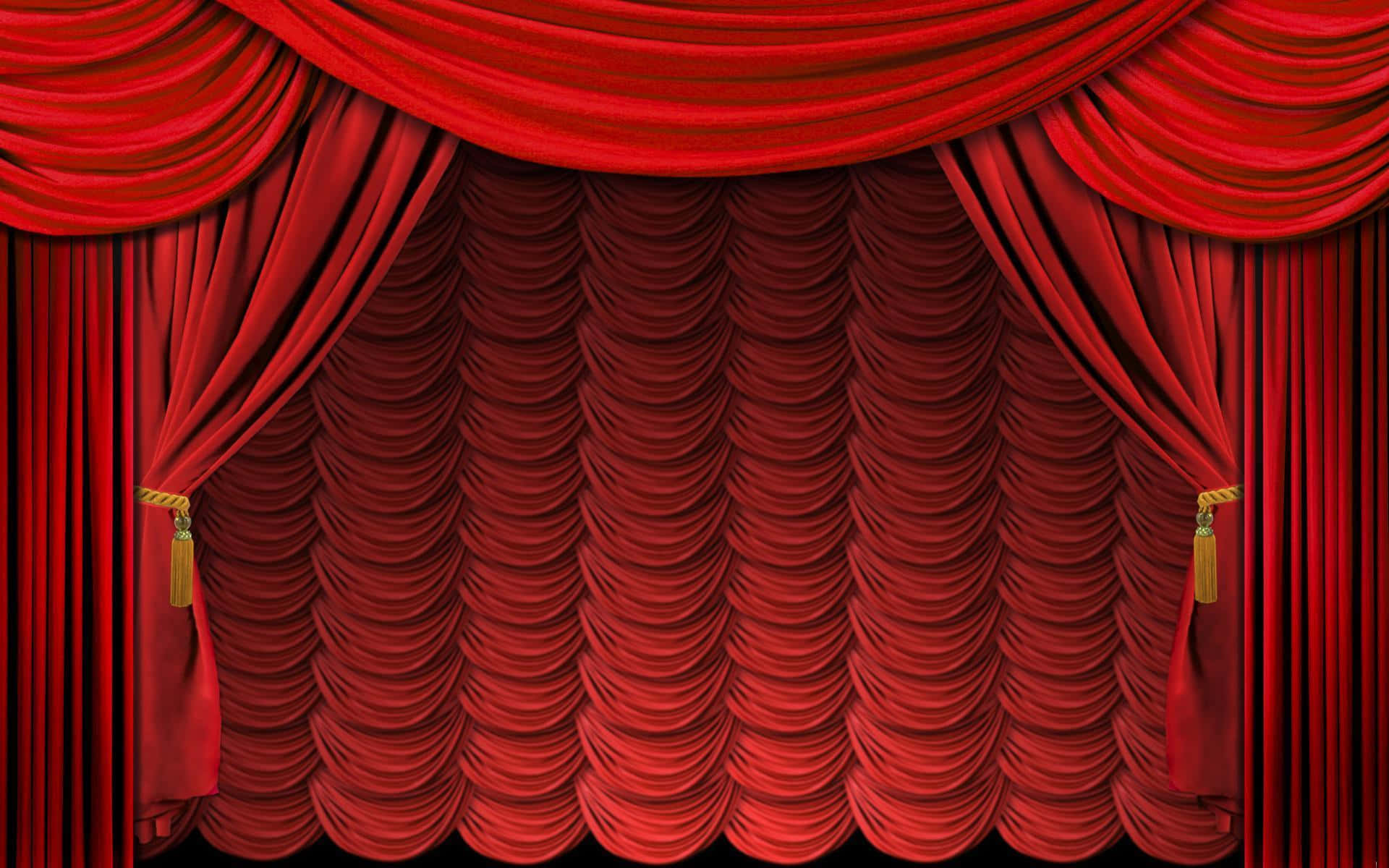 Red Curtains Theater Drawing Background