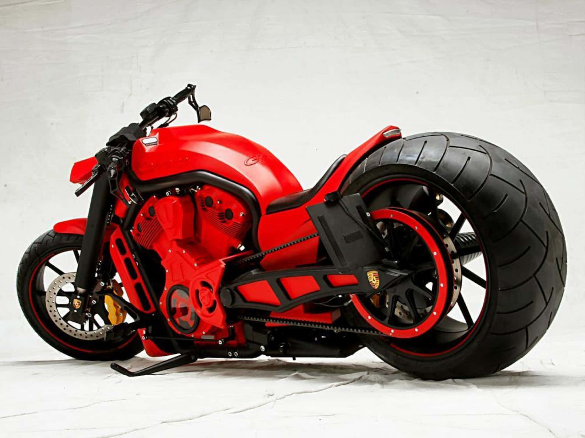 Red Custom Motorcycle Profile Background