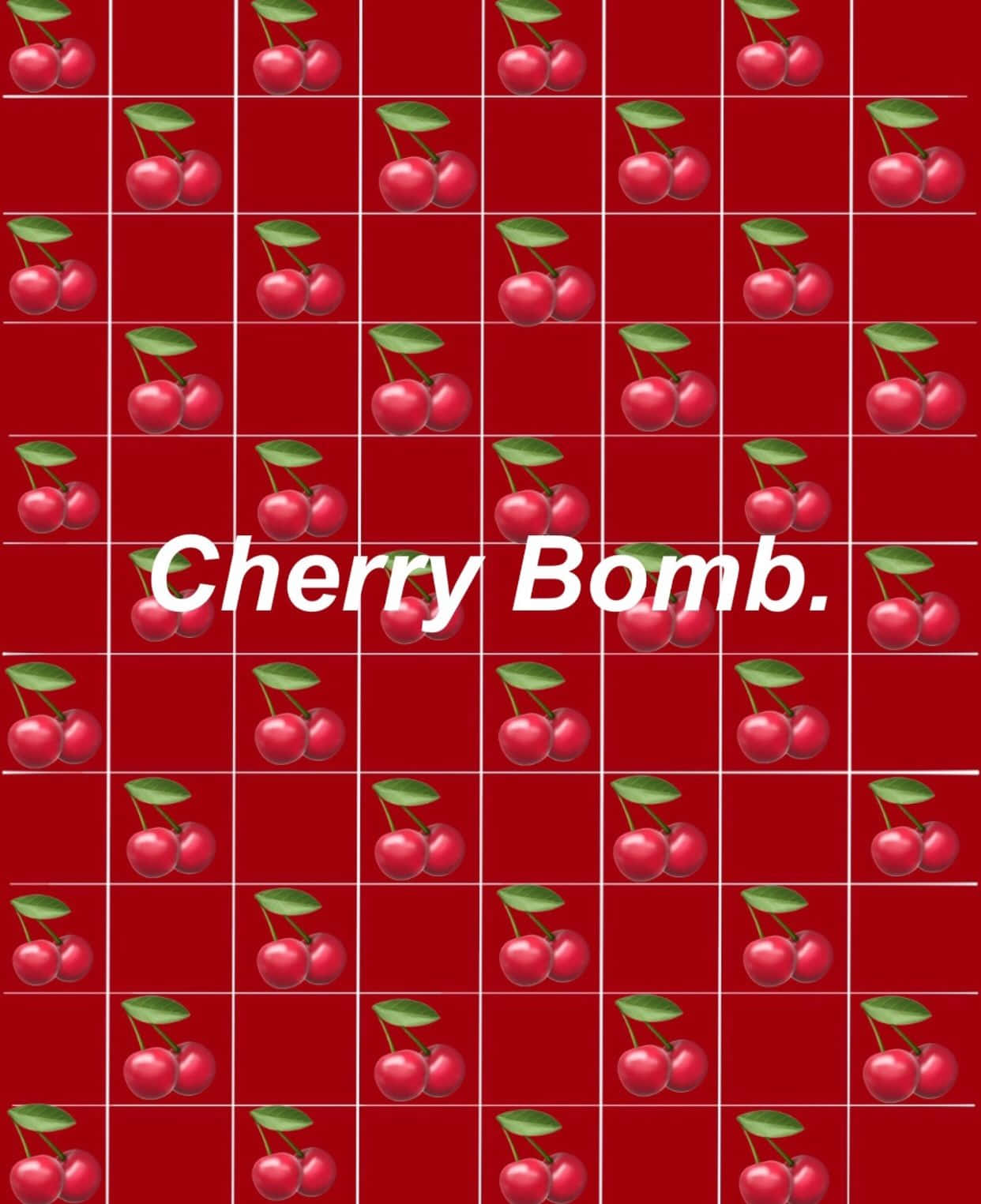 Red Cute Aesthetic Cherry Bomb Background