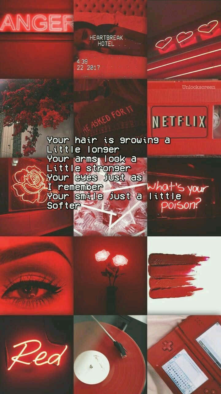 Red Cute Aesthetic Girly Things Background