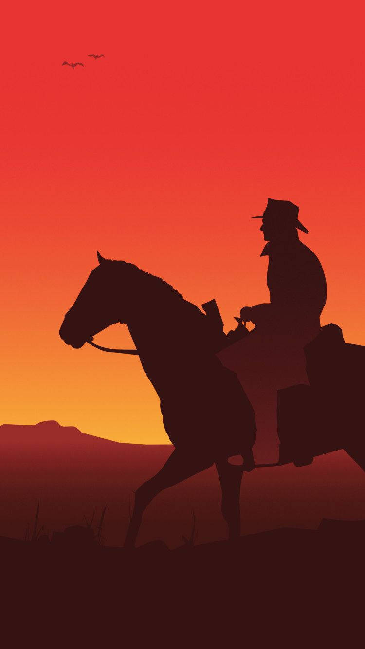 Red Dead Iphone Gradient Horse Background