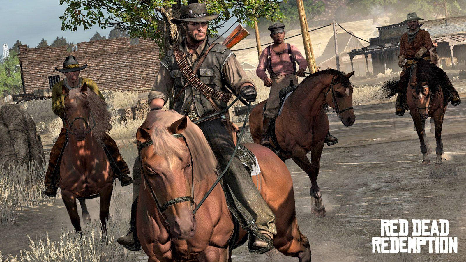 Red Dead Redemption 2 4k Men On Horses Background