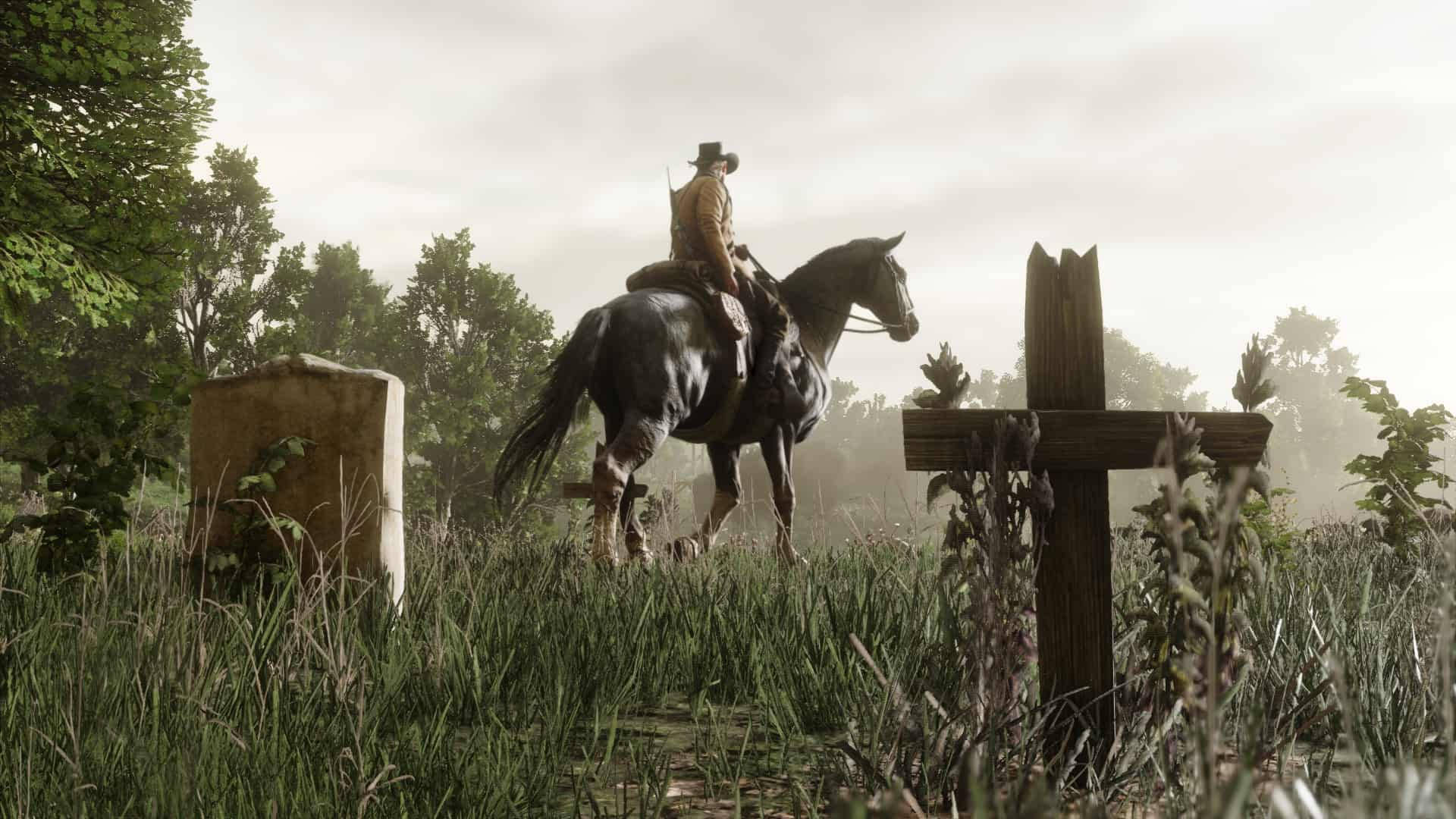 Red Dead Redemption 2 4k Pass By A Cemetery