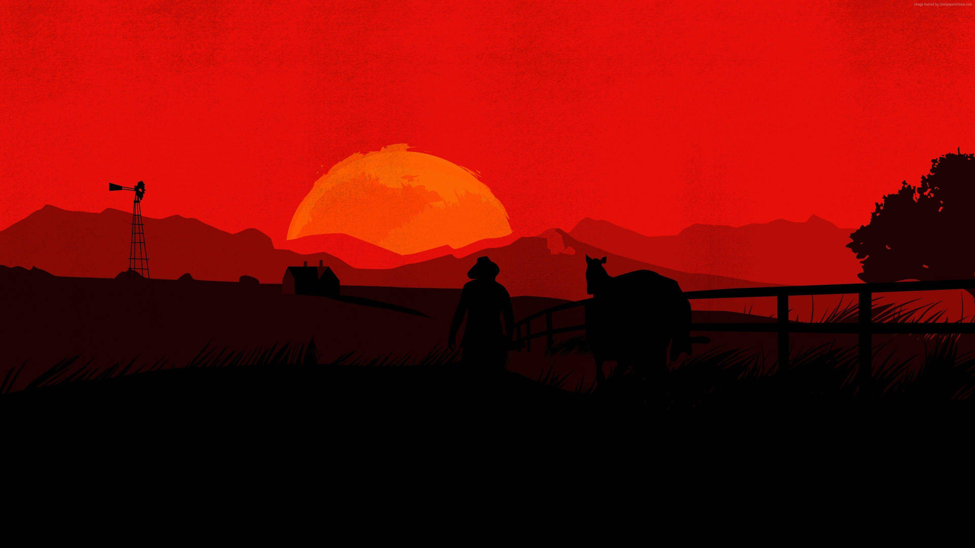 Red Dead Redemption 2 4k Red Sunset Background