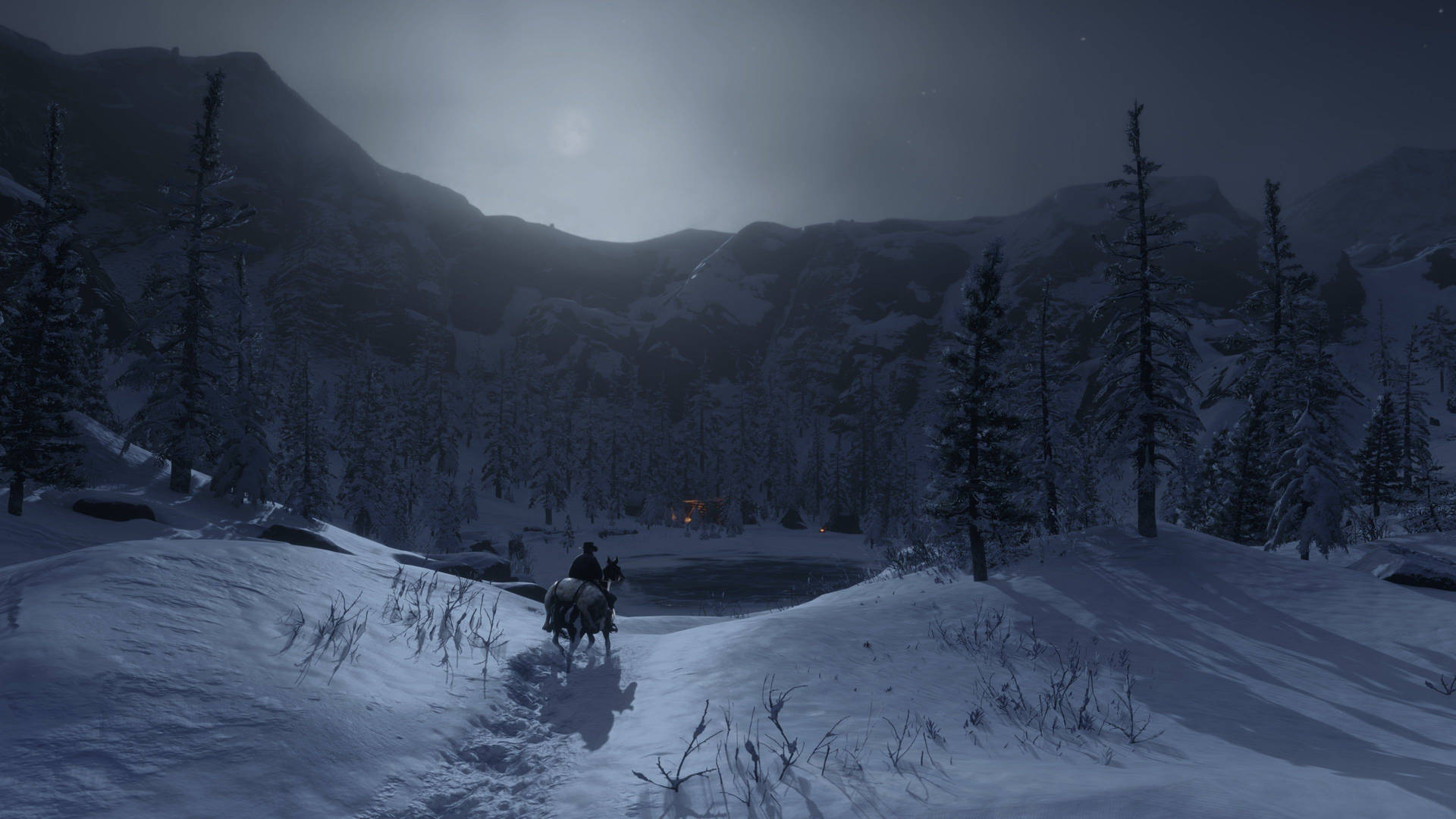 Red Dead Redemption 2 Snowy Mountains Background