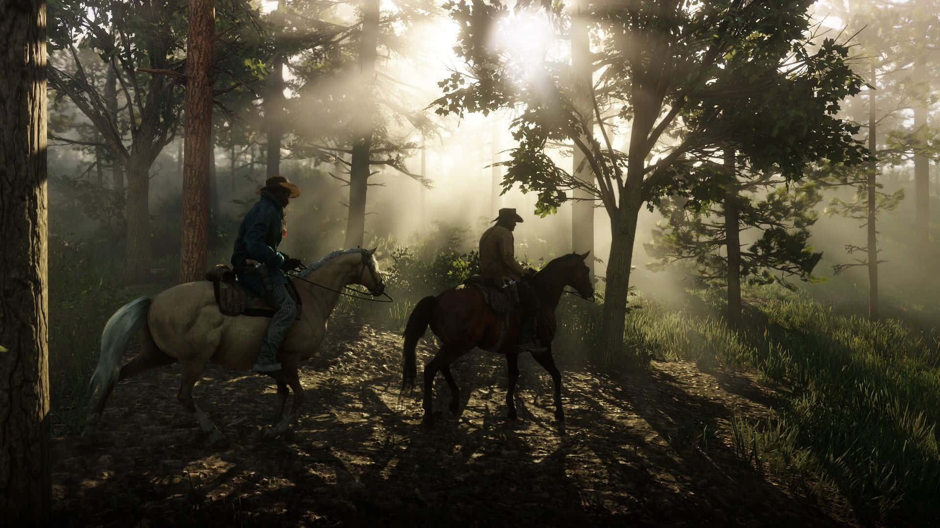 Red Dead Redemption 4k Riding Through Woods Background