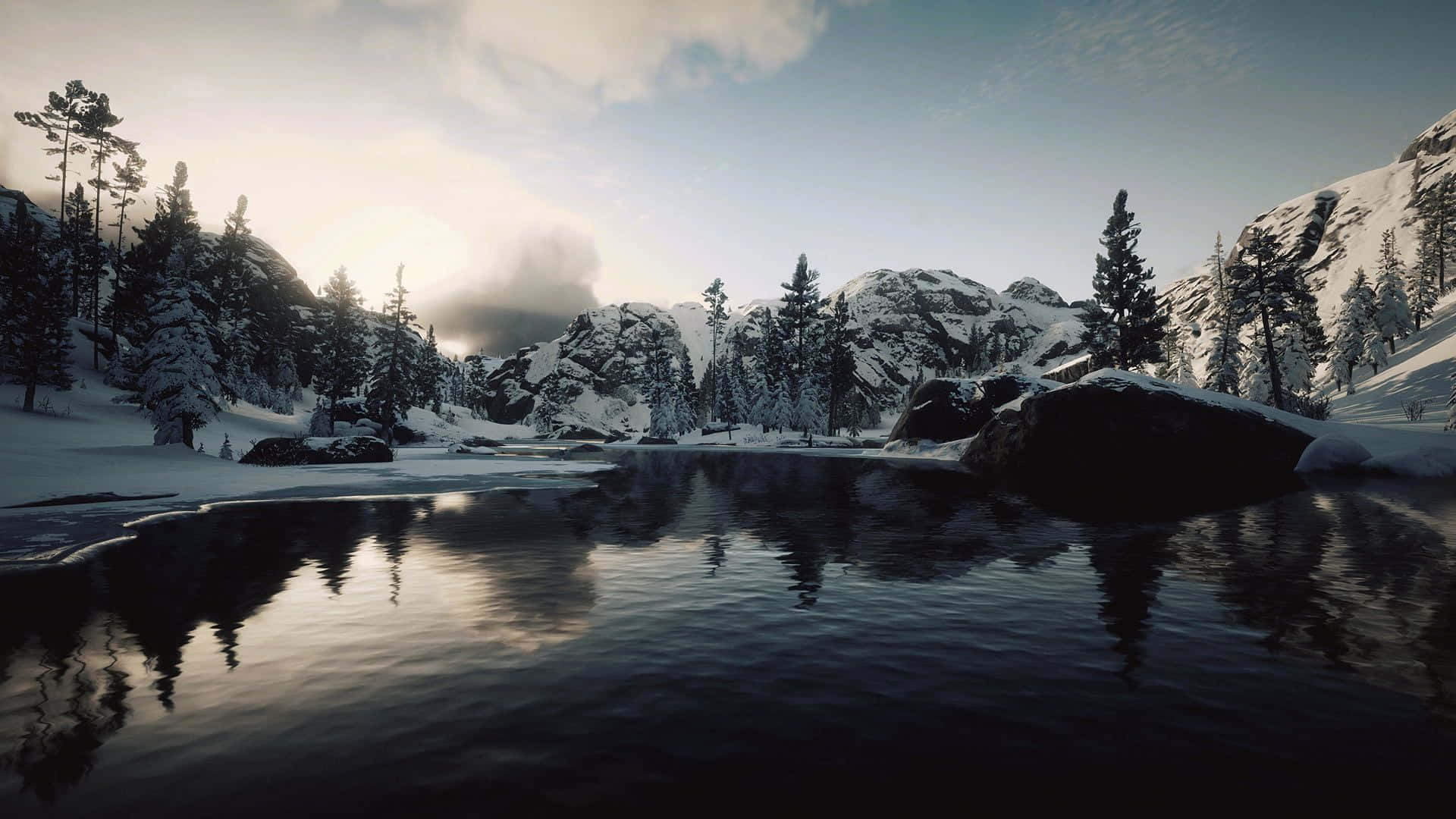 Red Dead Redemption 4k Snowy River Background