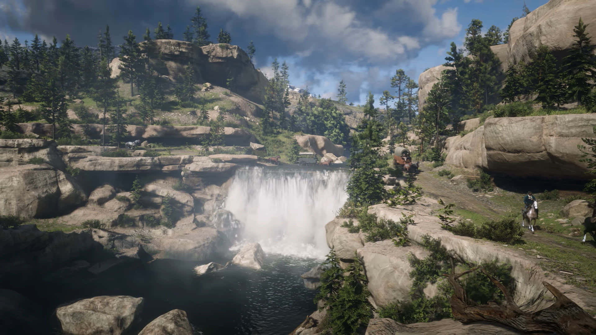 Red Dead Redemption 4k Waterfalls Background