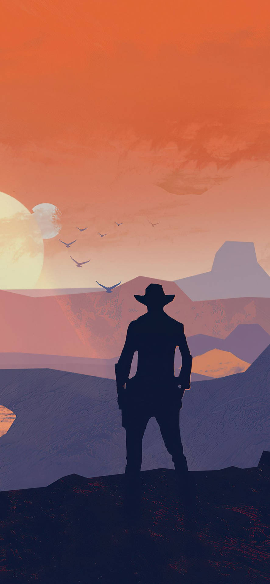 Red Dead Redemption Colorful Vector Art Background