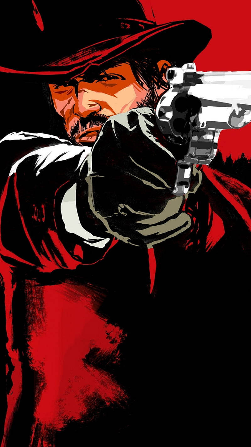 Red Dead Redemption Ii Phone Arthur Aiming Background