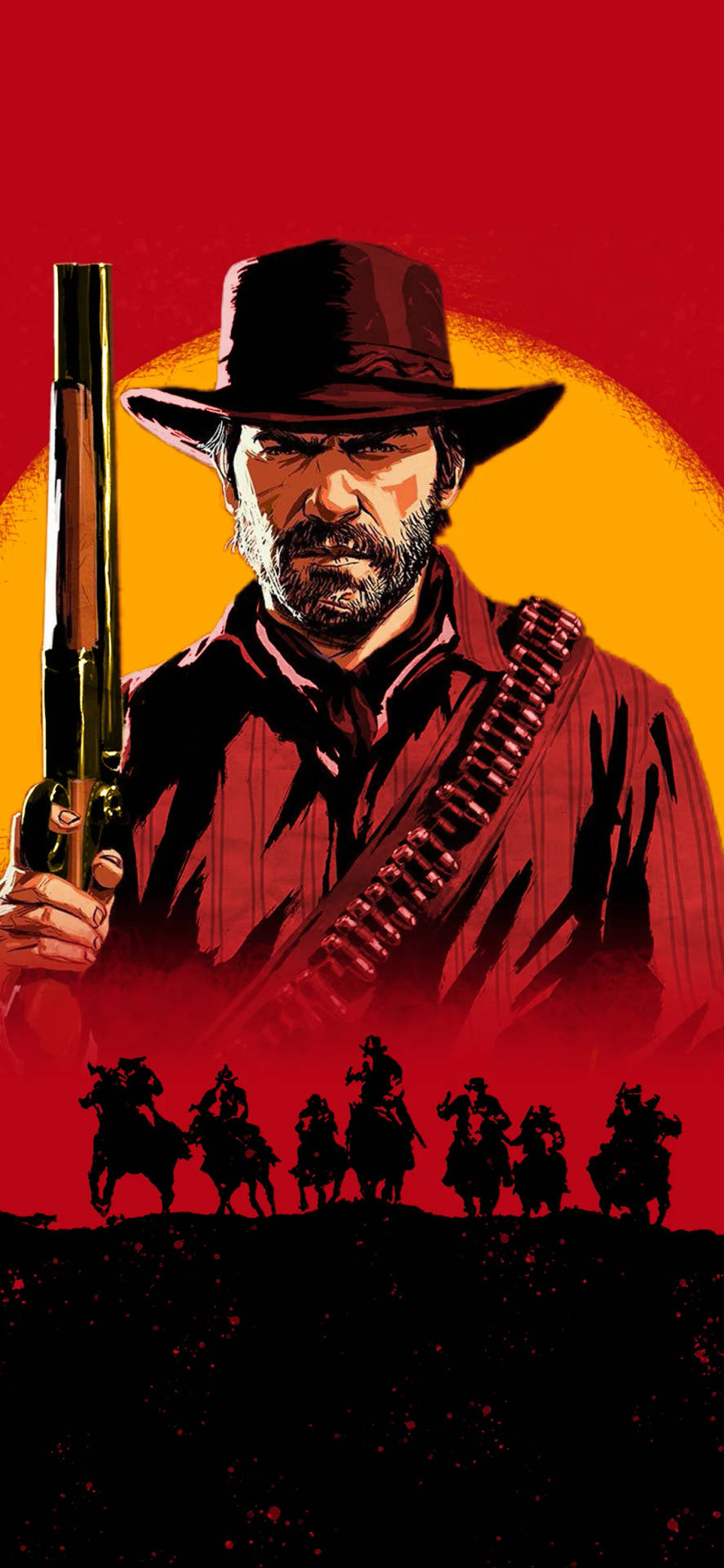 Red Dead Redemption Ii Phone Posse Silhouette Background