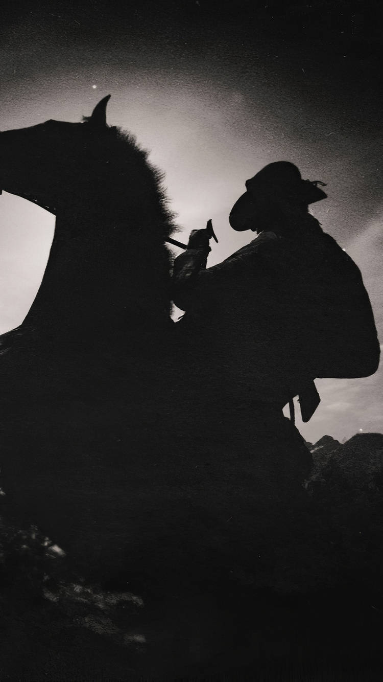 Red Dead Redemption Ii Phone Rider Silhouette Background