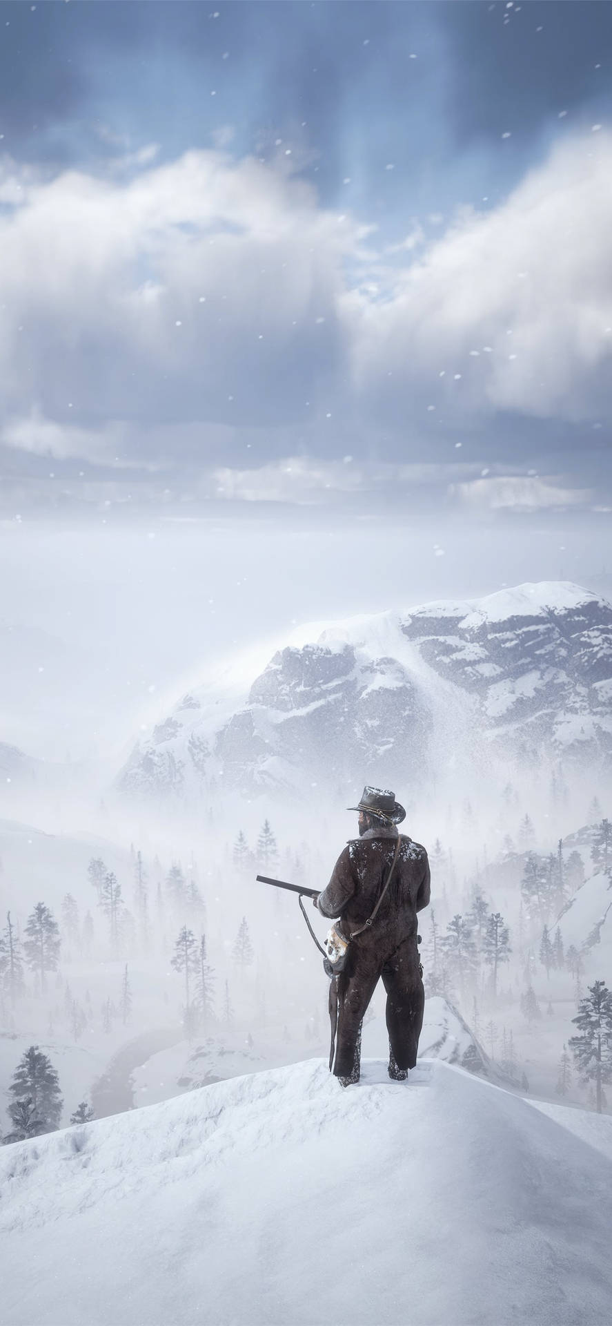 Red Dead Redemption Ii Phone Snowy Mountain Background