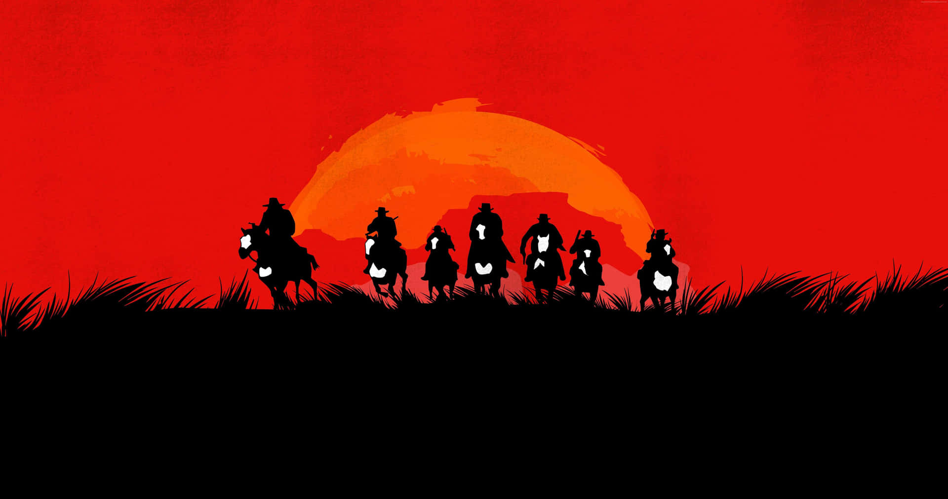 Red Dead Redemption2 Silhouette Art Background