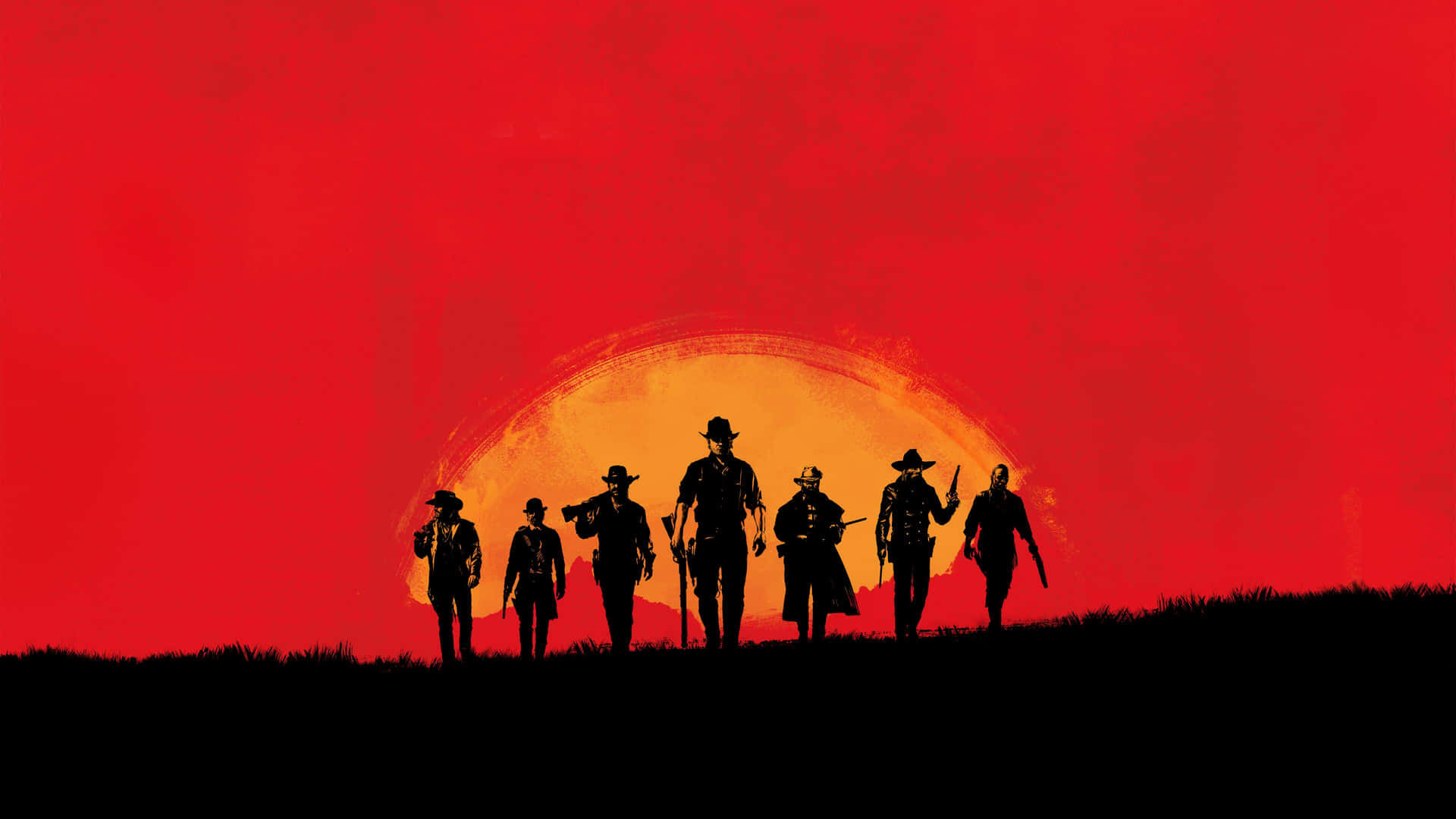 Red Dead Redemption2 Silhouette Sunset Background