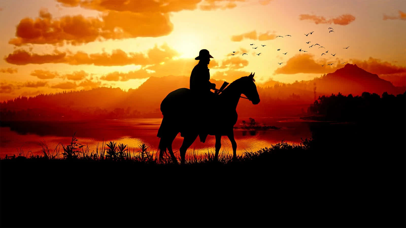 Red Dead Redemption2 Sunset Ride Background