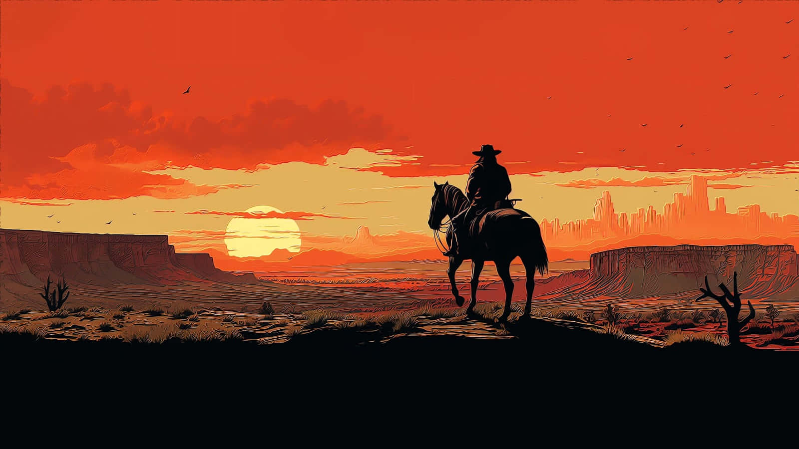 Red Dead Redemption2 Sunset Rider Background