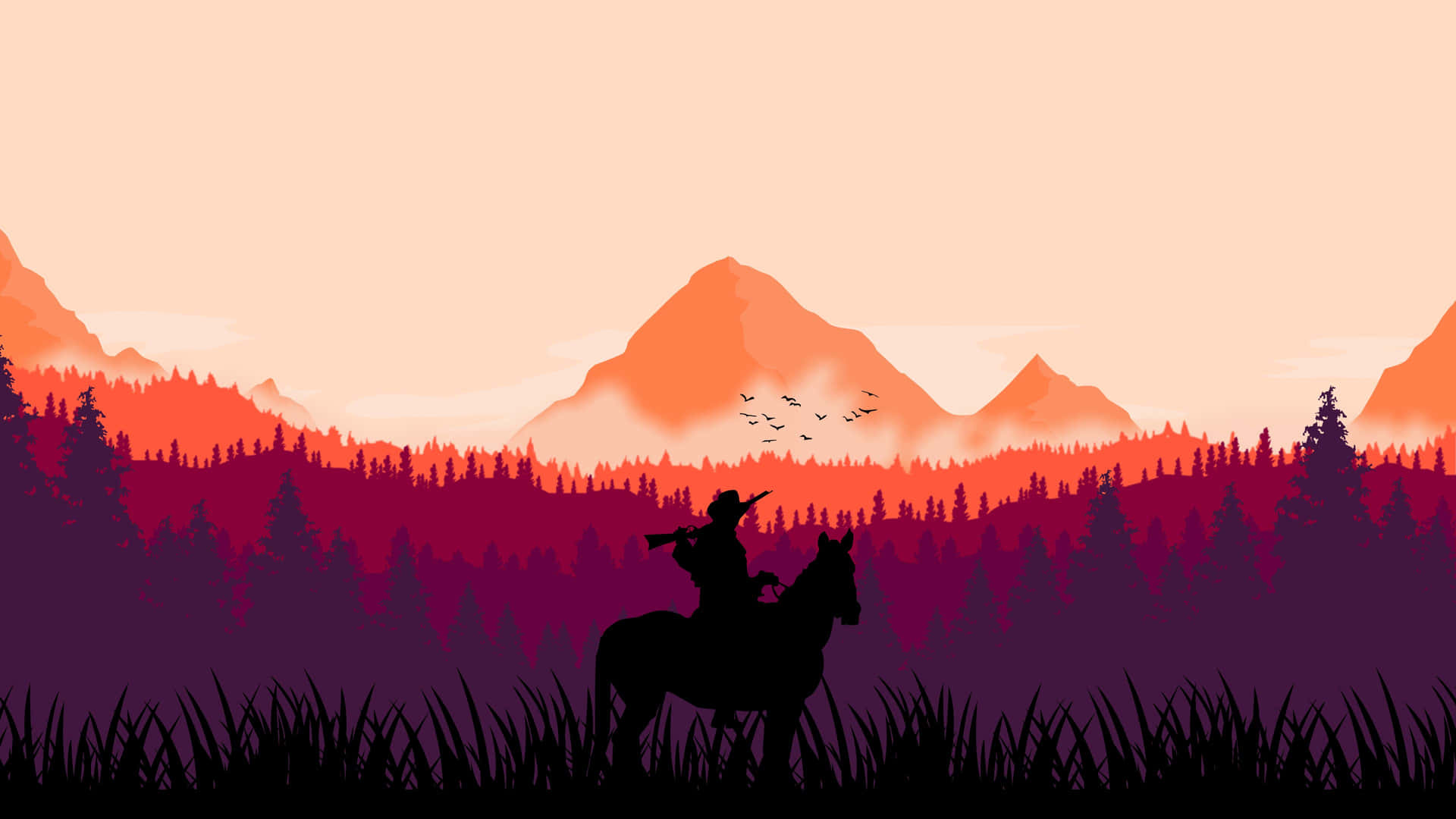 Red Dead Redemption2 Sunset Silhouette