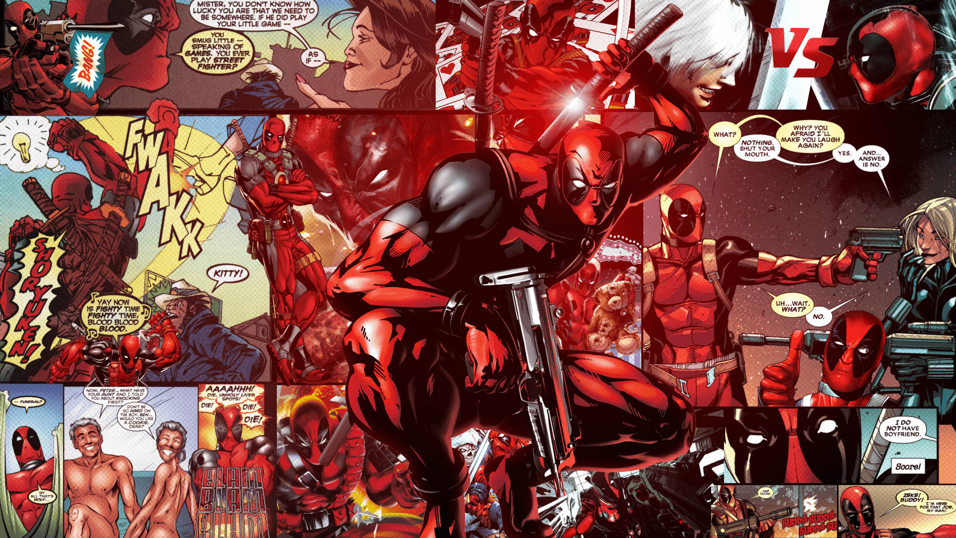 Red Deadpool Comic Book Background