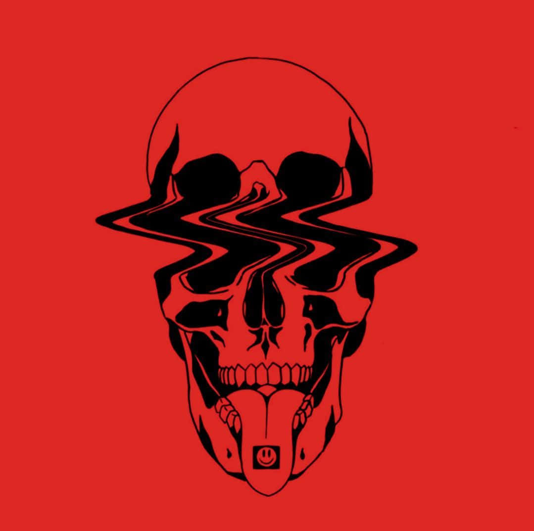 Red Demon Skull Distortion Background