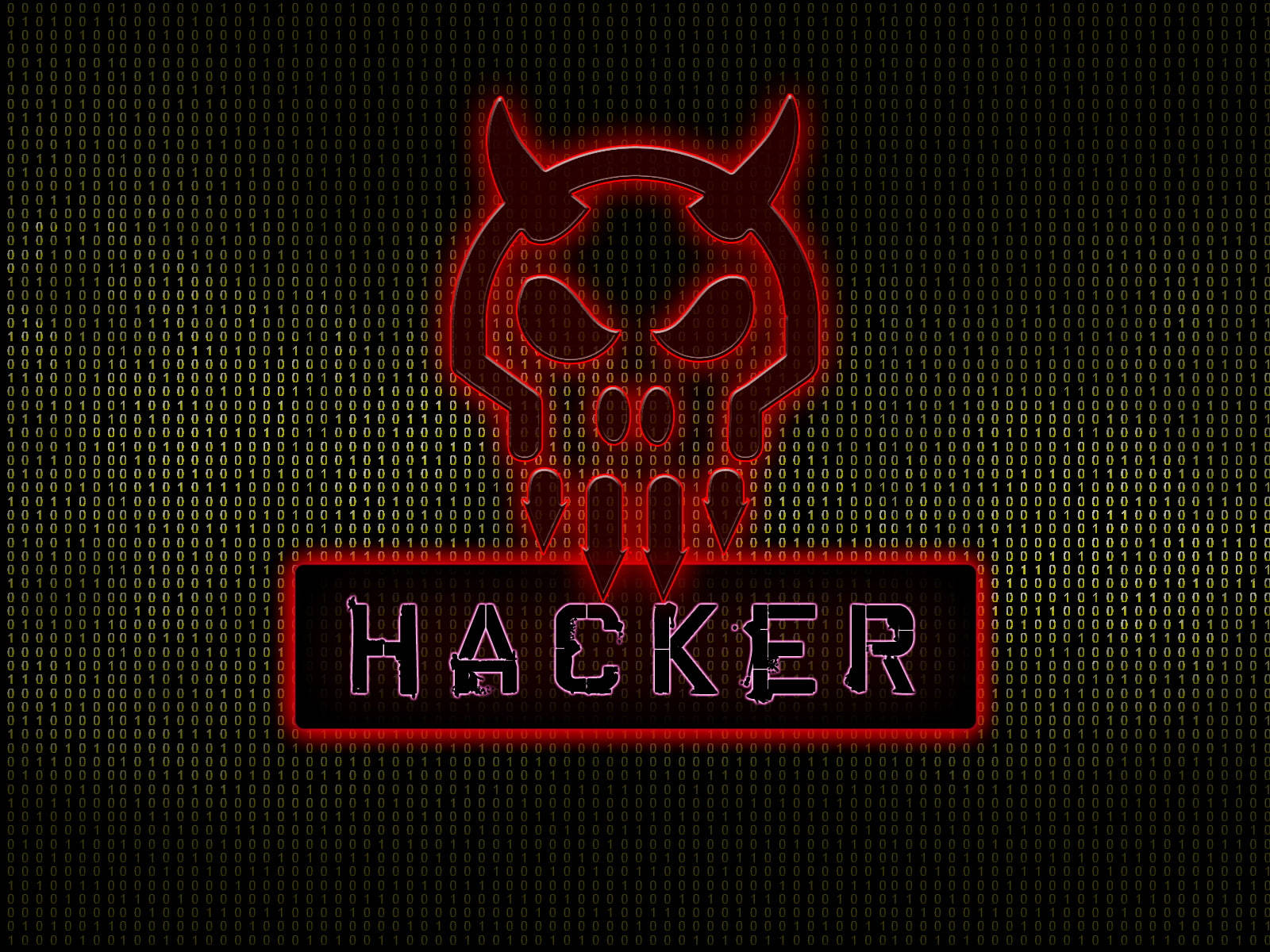 Red Demon With Horns Hacker Logo Background