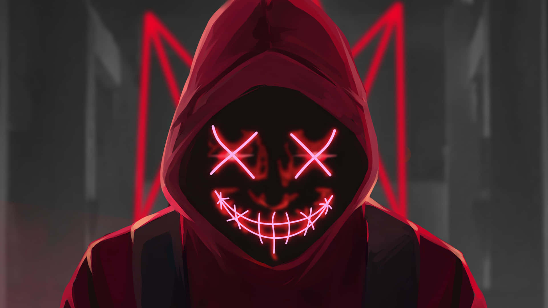 Red Devil 4k Mask Man Background