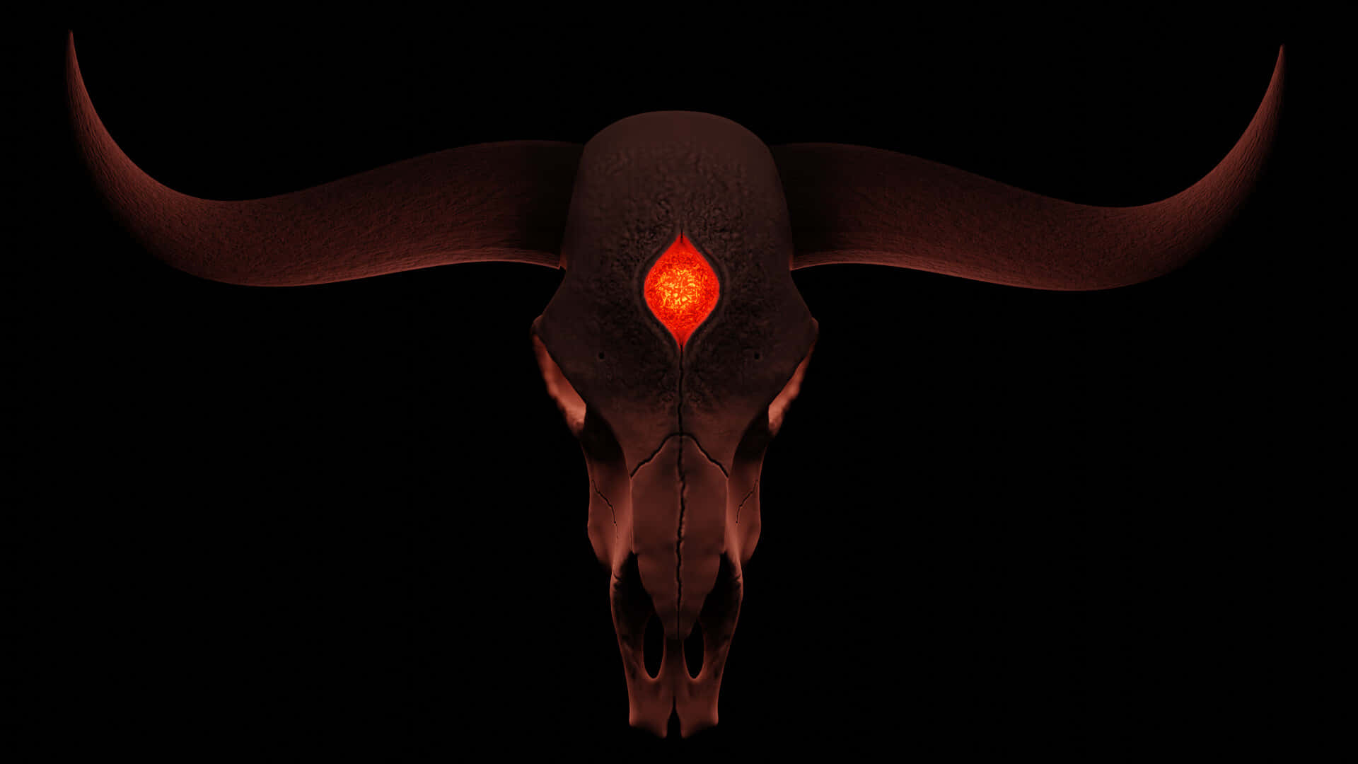 Red Diamond On A Bull Skull Background