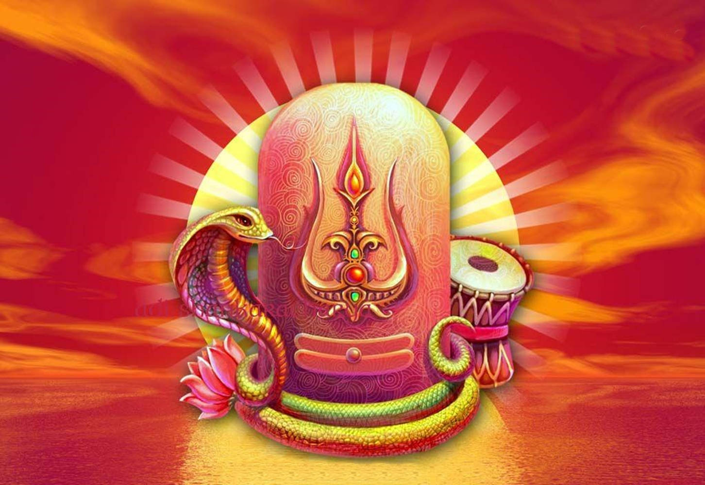 Red Digital Shiva Lingam Background