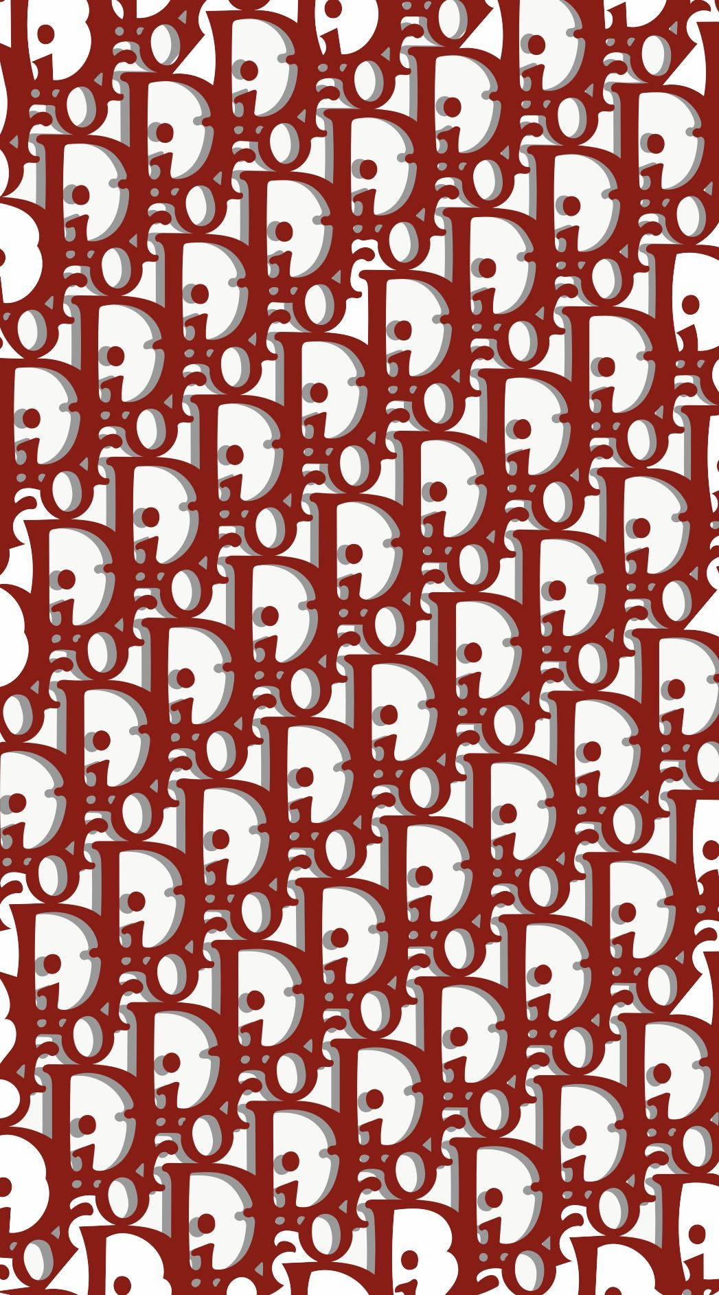 Red Dior Designer Logo Pattern Background