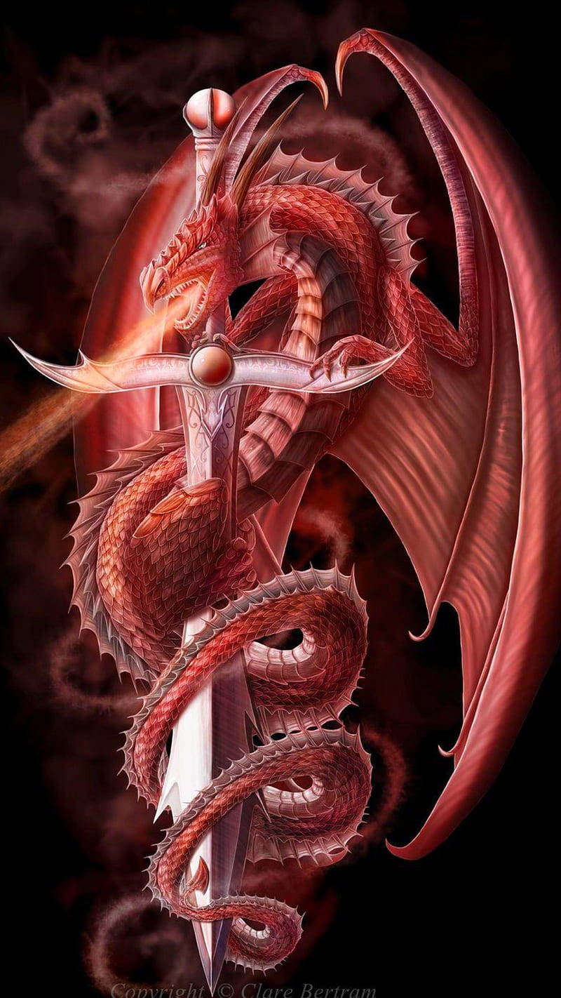 Red Dragon Draconic Sword Background