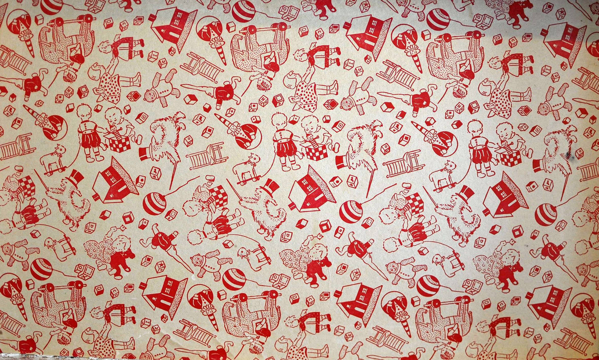 Red Drawing In A Vintage Artwork Background