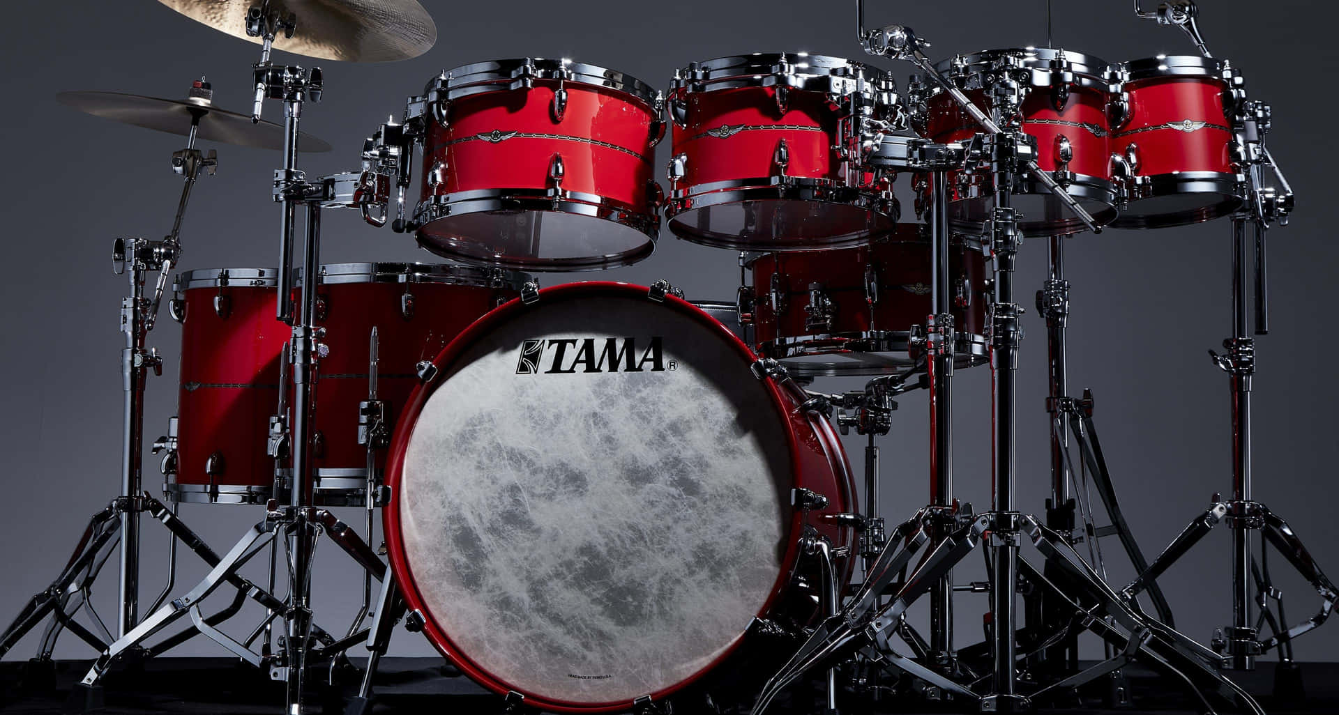 Red Drum Set Studio Setup Background