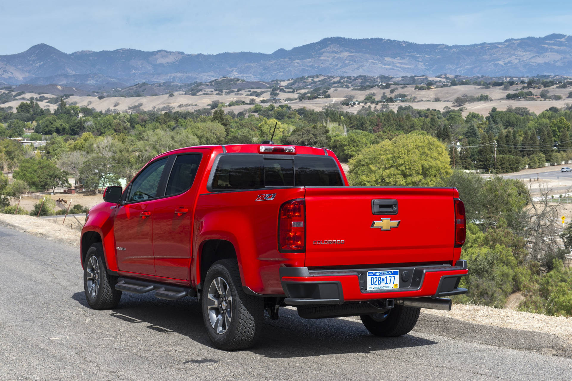 Red Duramax On The Road Background