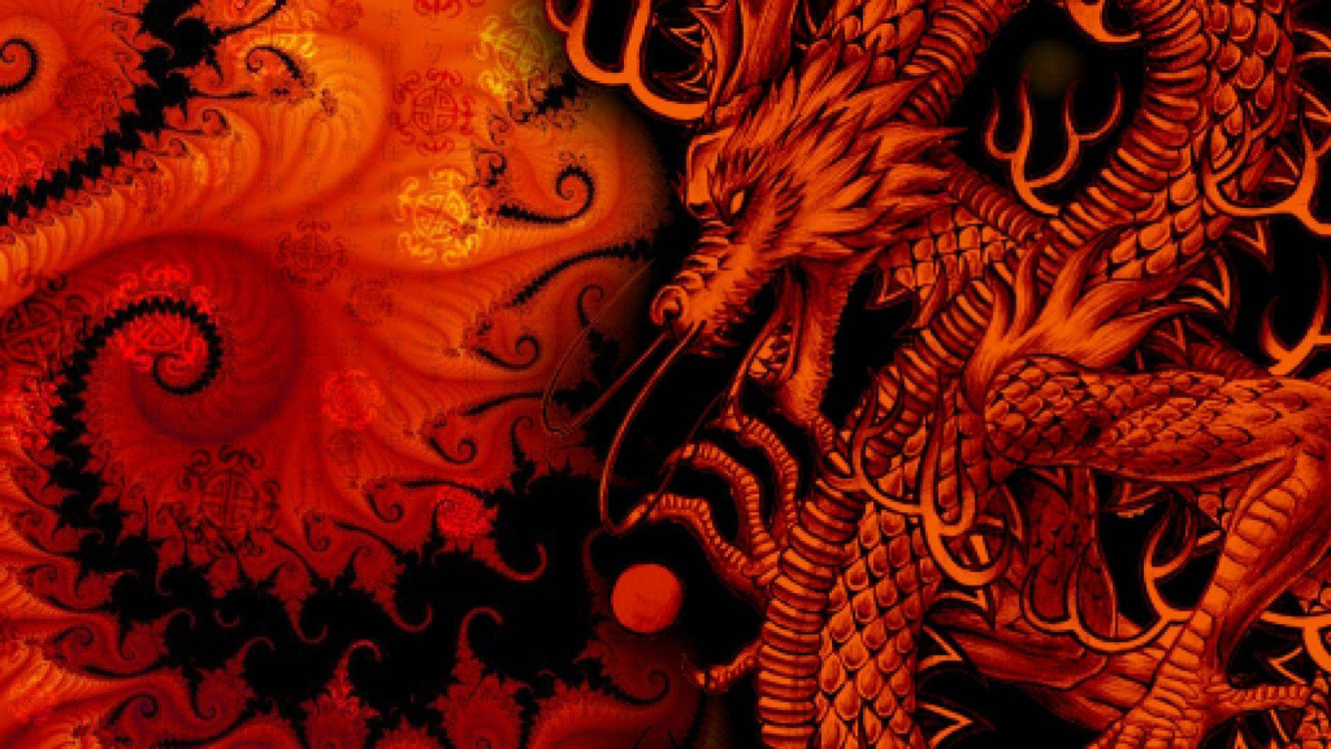 Red Eastern Dragon Background