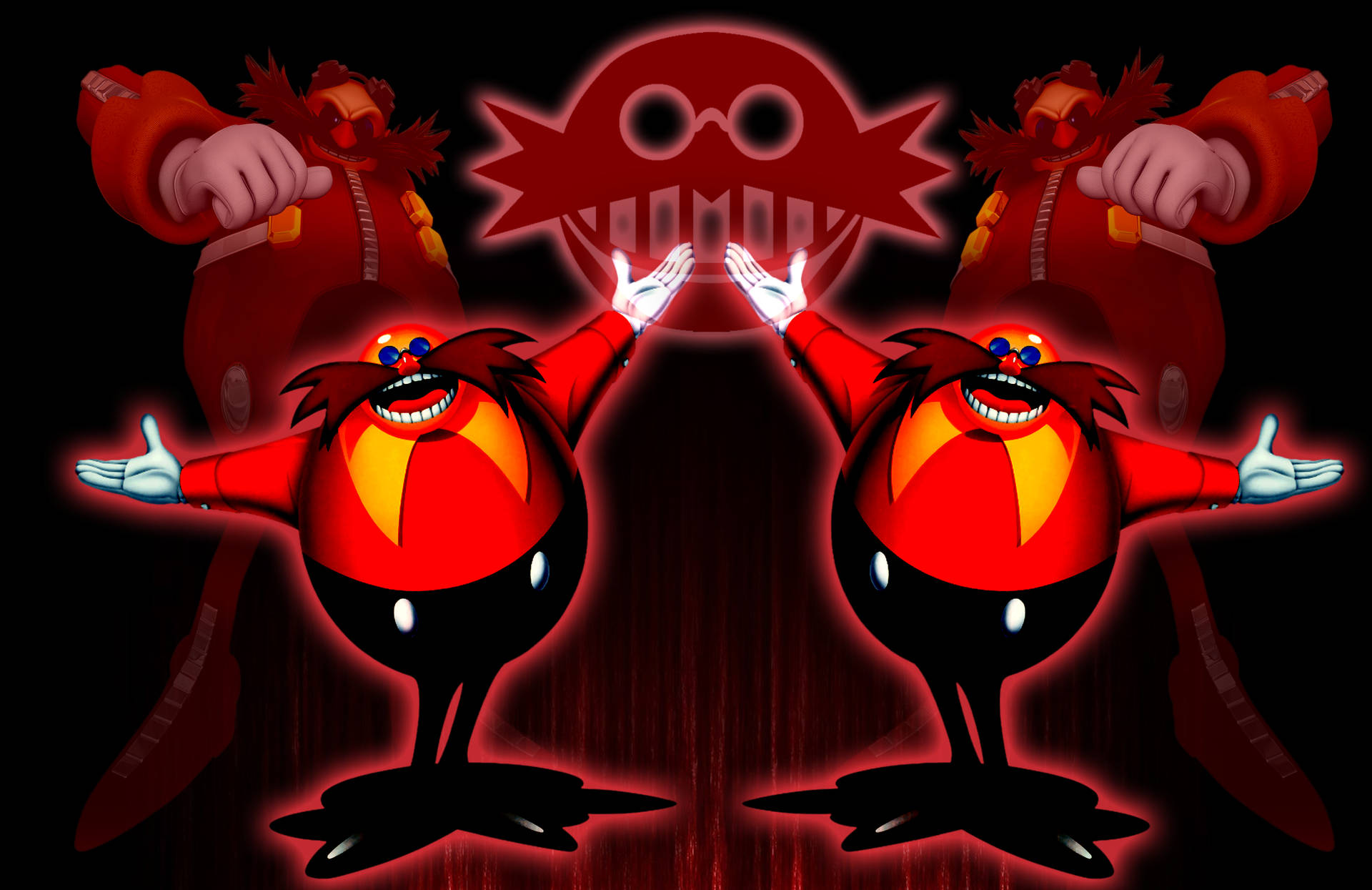 Red Eggman And Ghost Background