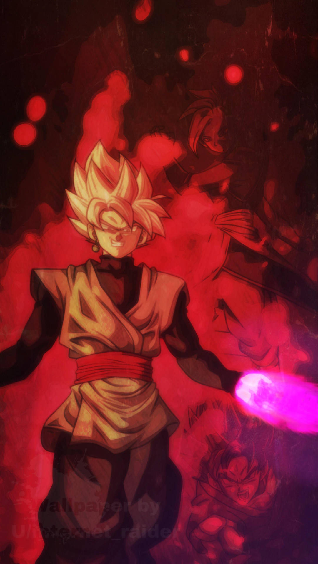 Red Energy Black Goku Rose 4k Background