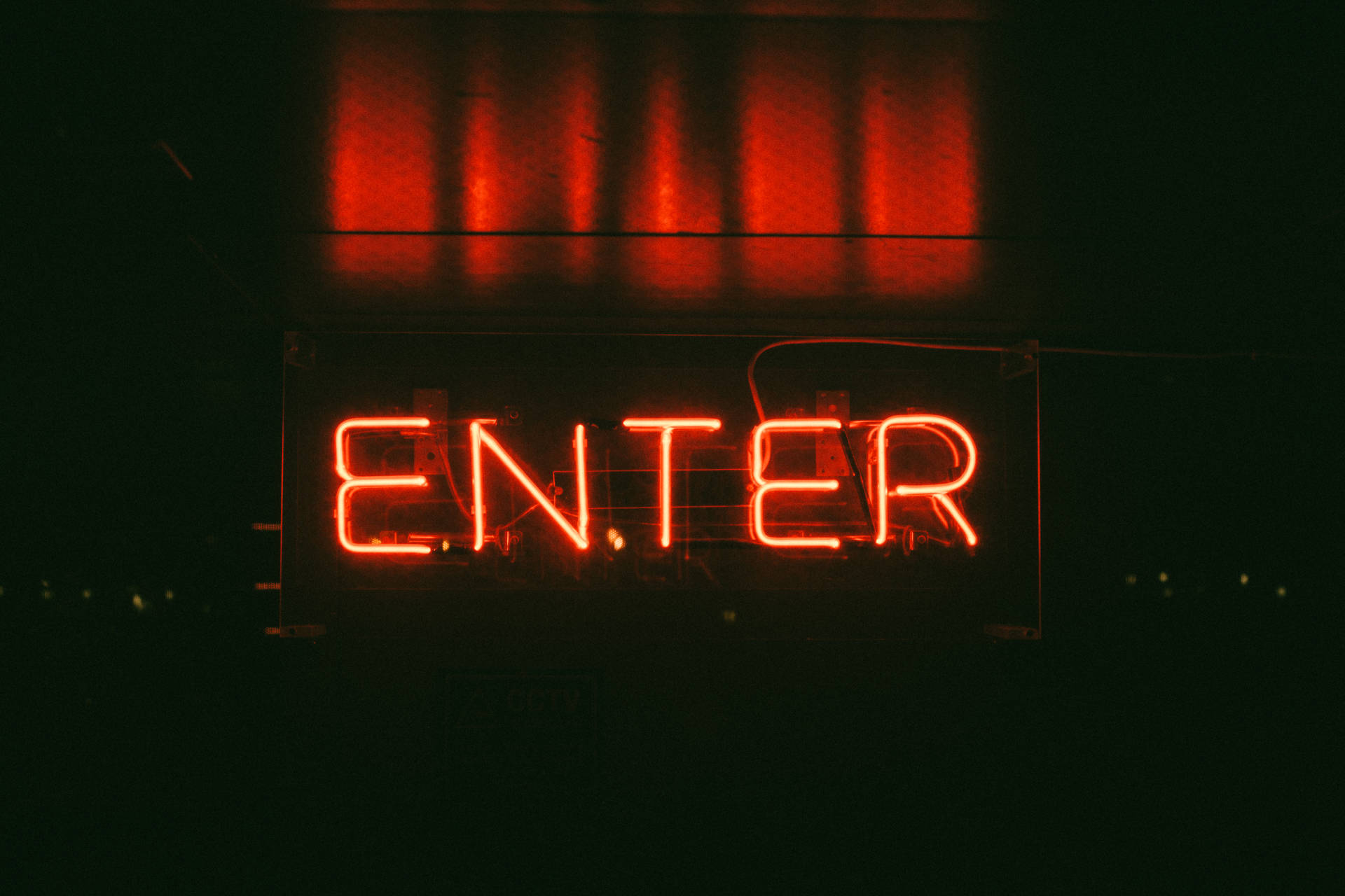 Red Enter Neon Signage Background