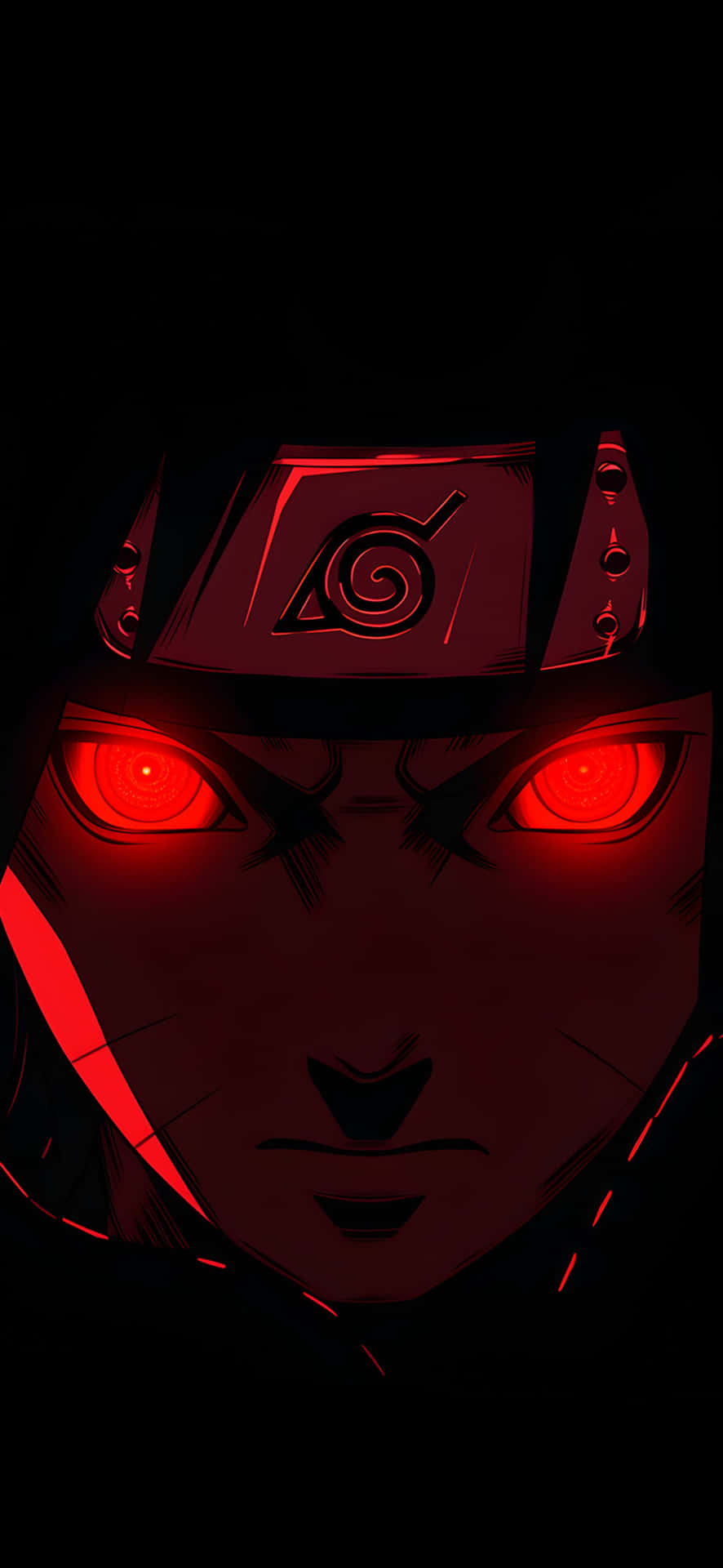 Red Eyed Ninja In Darkness Background