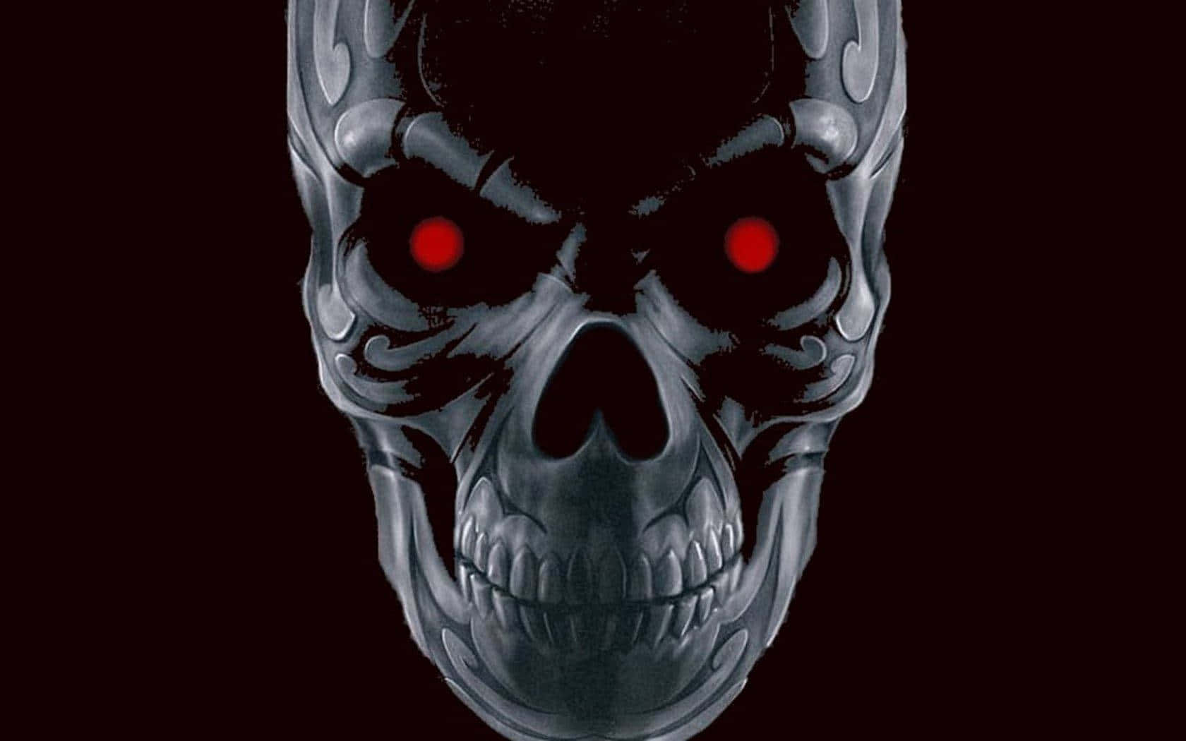 Red Eyed Skull Horror Background