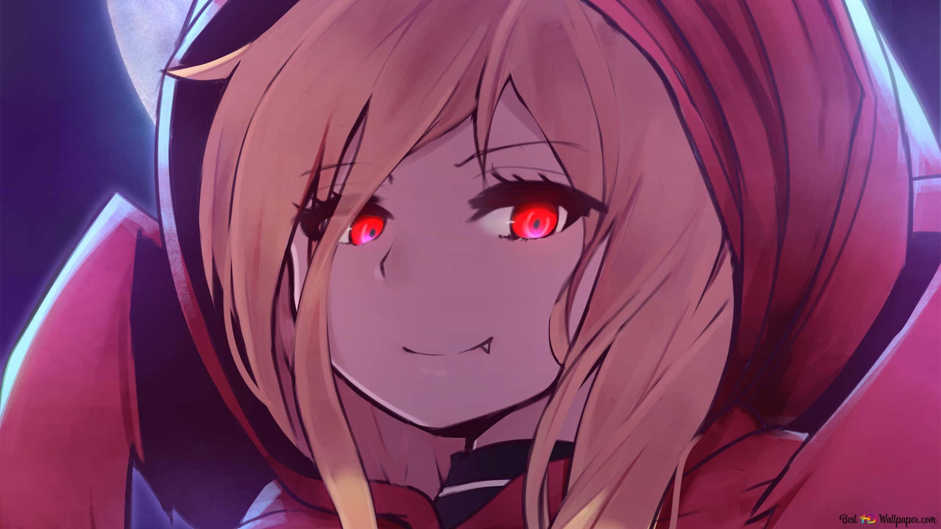 Red Eyes And Smug Face Of The Beautiful Woman Background
