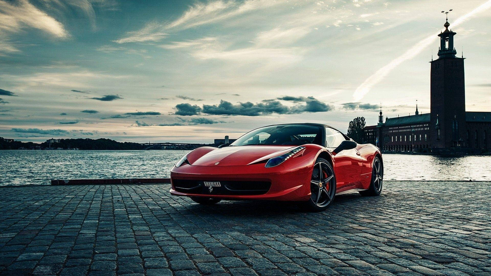 Red Ferrari Blazing Fast Background