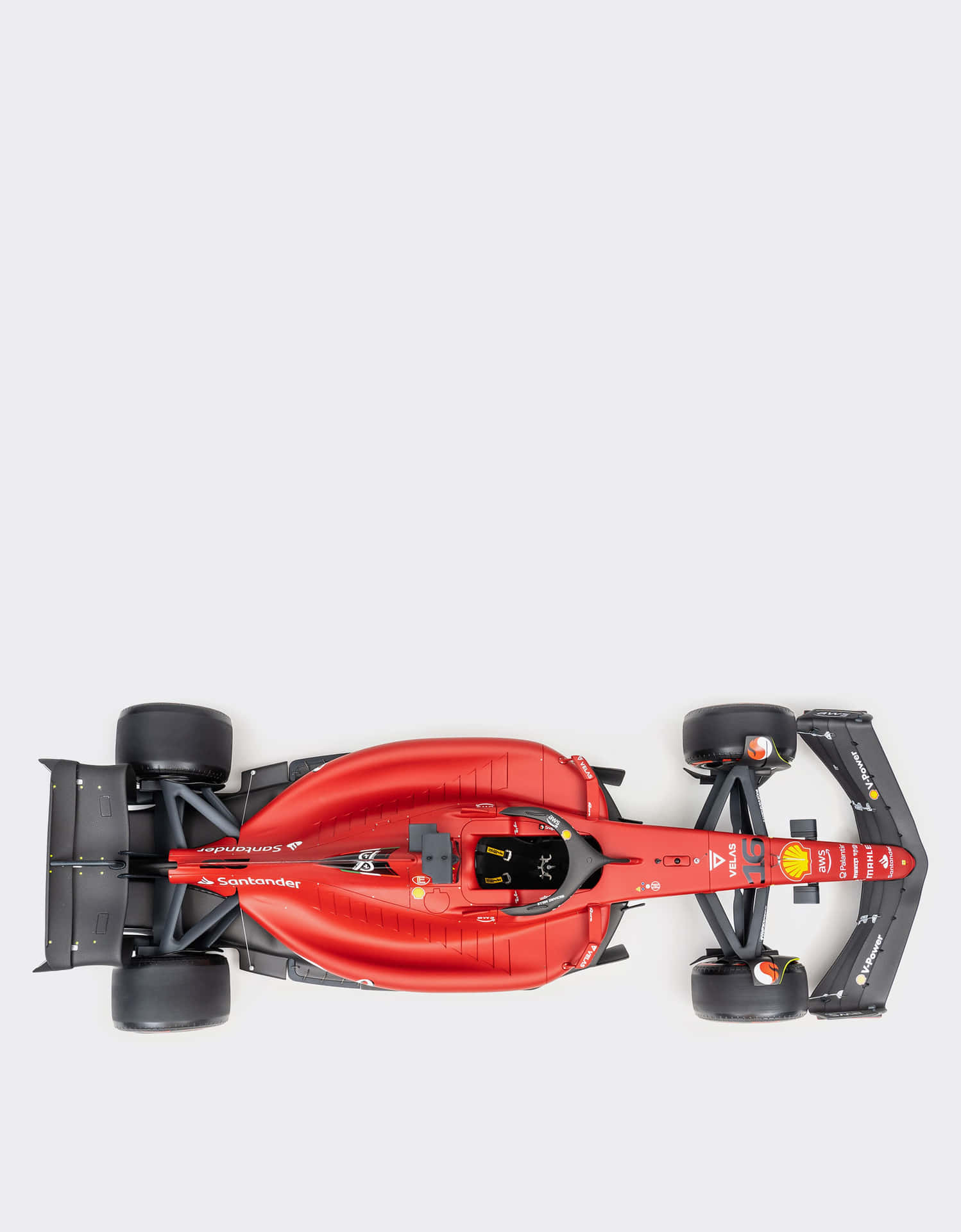 Red Ferrari F1 Racecar Top View Background